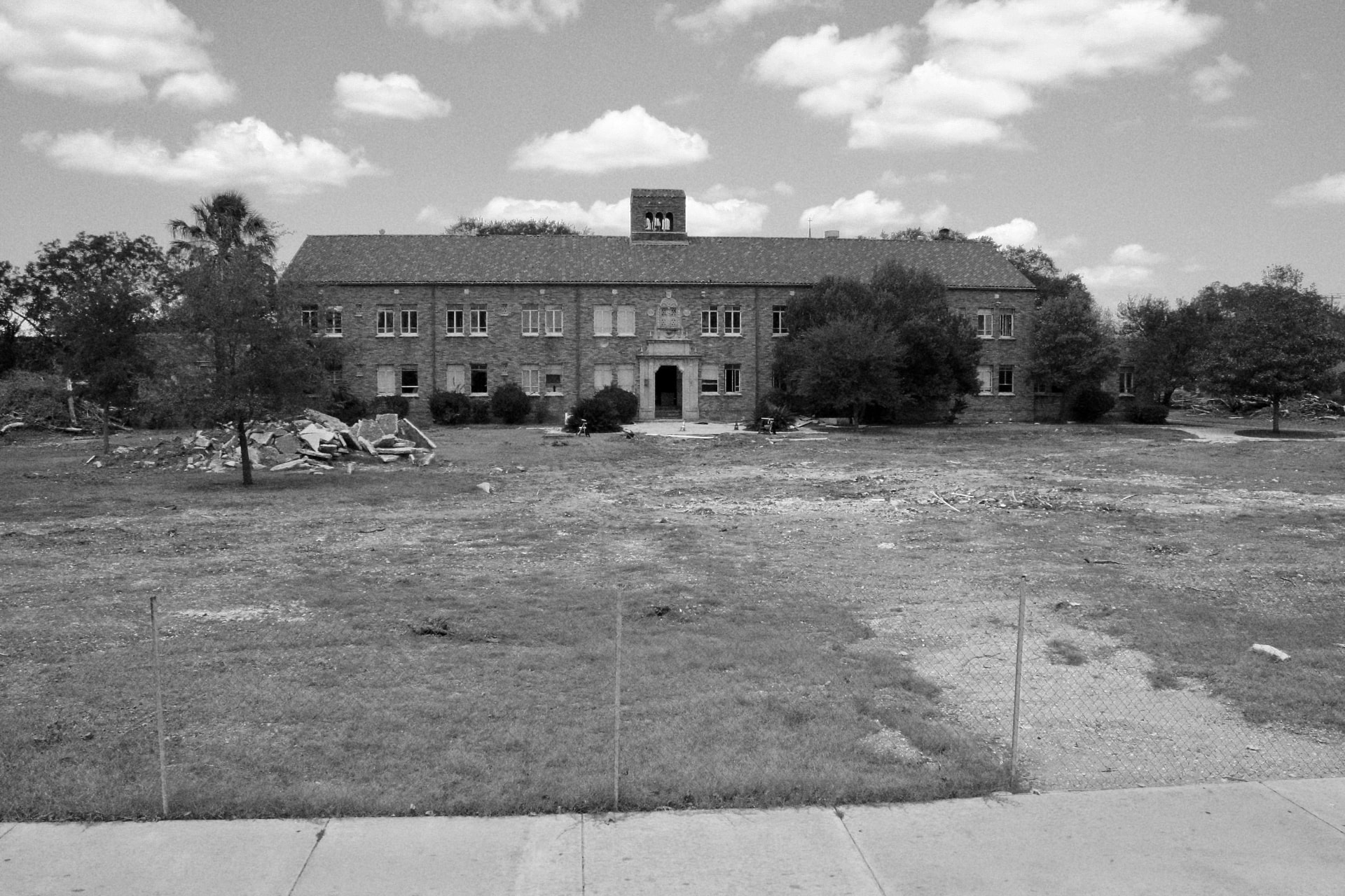 Kilian Hall across the cleared lawn of the old Concordia campus