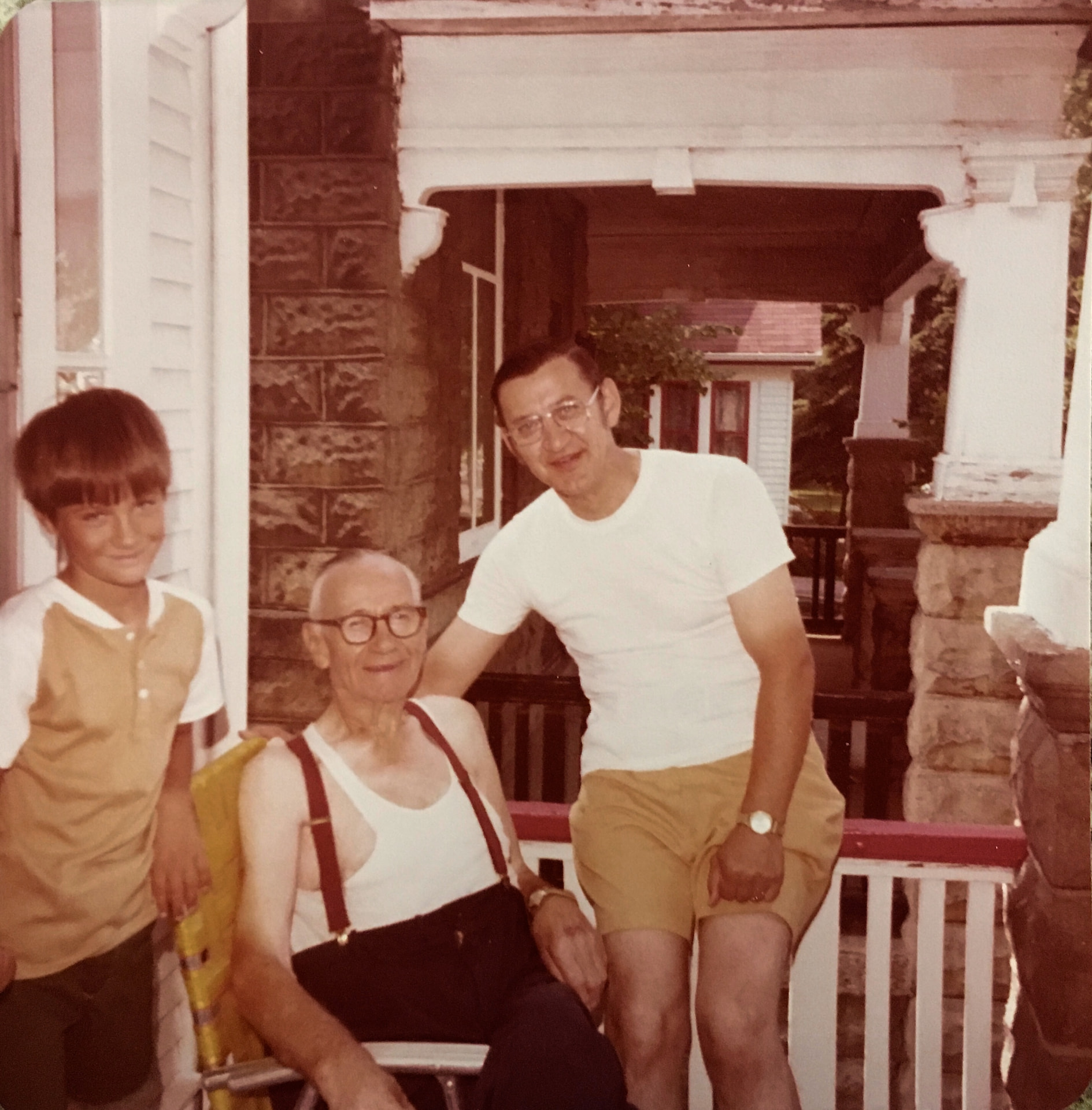 Three generations: young Tim, Leonard Ristow, Sr., and Leonard Ristow, Jr.