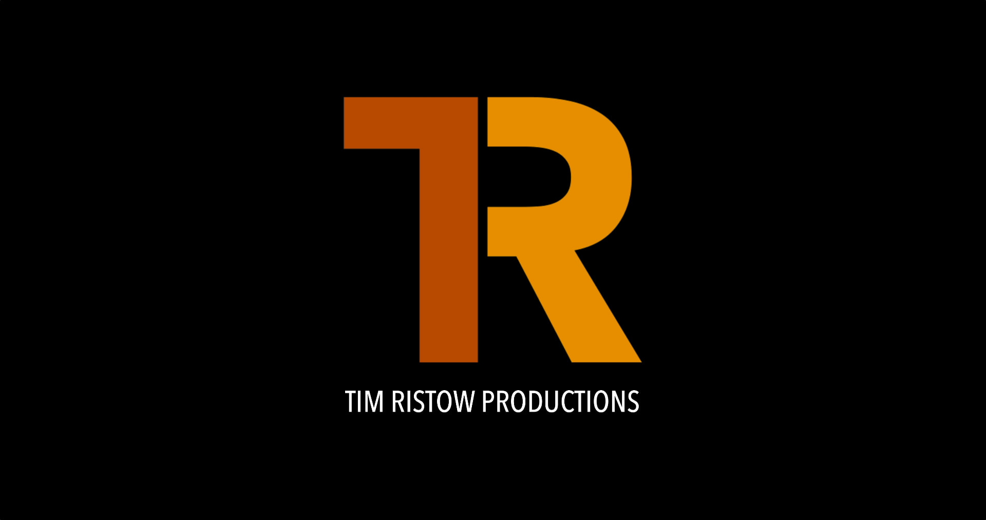 The TR mark of Tim Ristow Productions on black