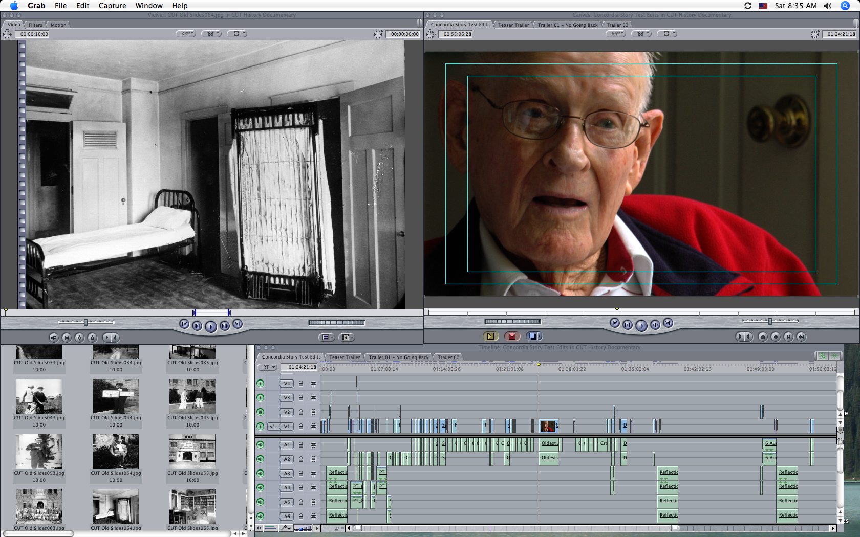 Editing Crossing Jordan: archival photos and an interview on the edit timeline